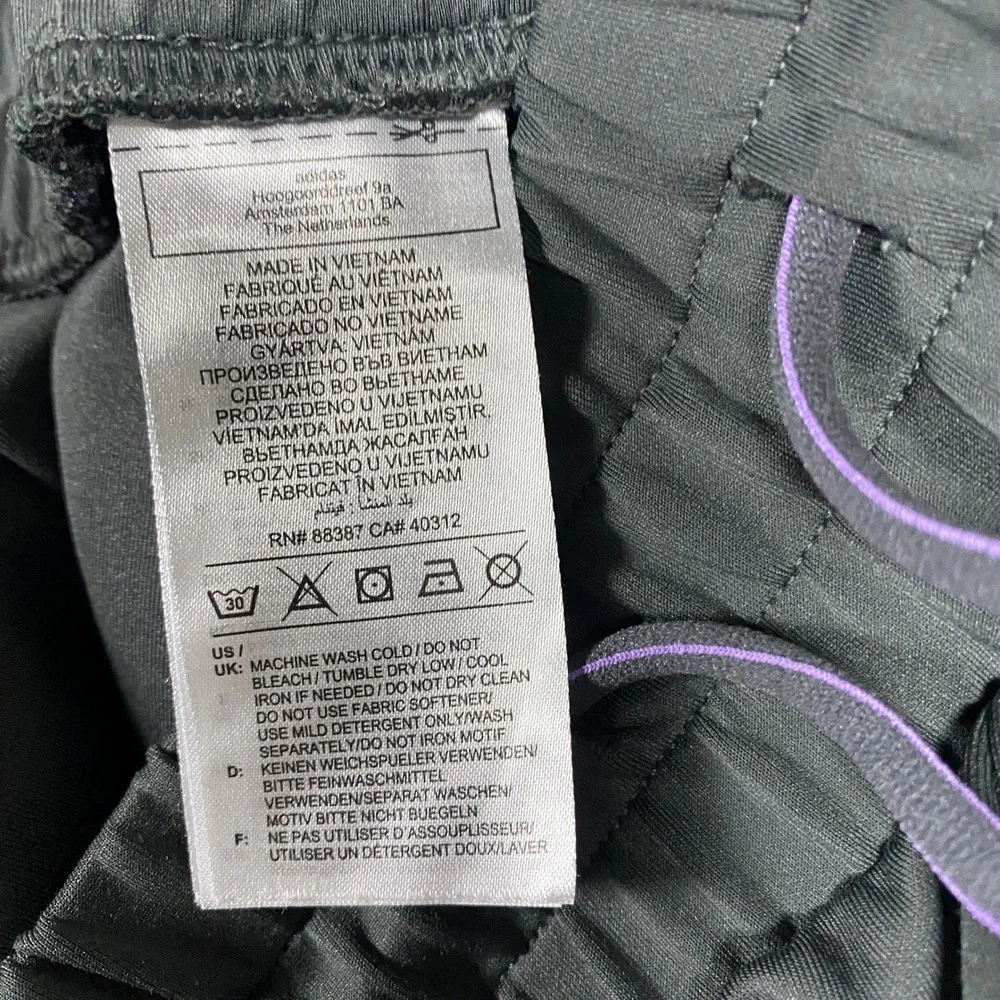 Adidas Track Pants Mens M Gray Purple Tiro 3-Stripe Joggers Athletic Tapered